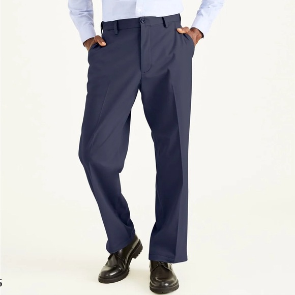 DOCKERS FLAT FRONT TROUSER PANTS CLASSIC FIT BLACK WAIST 36 - Picture 1 of 8